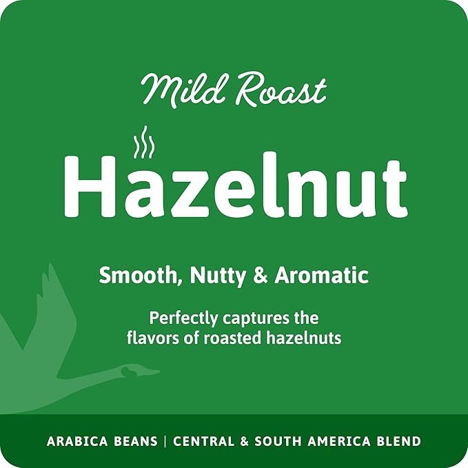 Wawa Ground Coffee Mild Roast, Hazelnut, 12 oz Bag, Lightly Roasted, Nutty Aromatic Smooth Balanced Blend For Hot or Iced Coffee, 100% More Responsibly Sourced from Rainforest Alliance Certified Farms