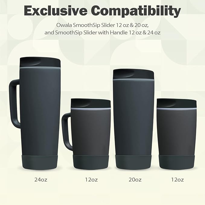 2pcs Silicone Boot for Owala SmoothSip Slider Coffee Tumbler 20oz 12oz, Anti-Slip Sleeve for Travel Coffee Mug, Protective Accessories for Owala BPA Free (Off the Grid)