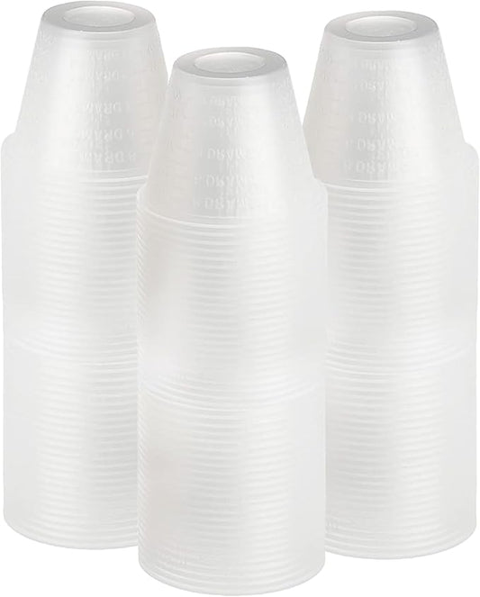 [300 Count - 1 oz.] Perfect Stix Disposable Graduated Plastic Medicine Cups - For Mixed Pills, Medication Measuring, Resin Mixing, Mouthwash