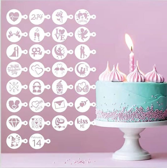 46 Coffee Stencils+2 Mesh Powder Shakers, Cake Baking Templates Coffee Decoration Stencils Coffee Art Template Coffee Mold Tool for Christmas Thanksgiving Cake Coffee Cappuccino