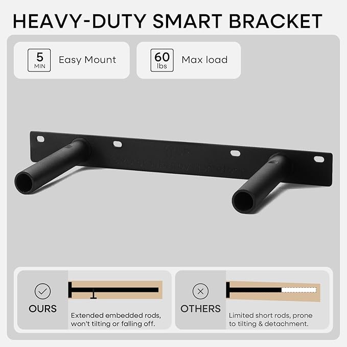 Homeforia Floating Shelf Black 12 inch, High End Solid Real Wood Small 12inch Floating Shelves for Wall Mounted, Black Wooden 12 in Floating Shelves, Heavy Duty Bracket, 12 X 6.5 X 1.75 inch, Set of 4