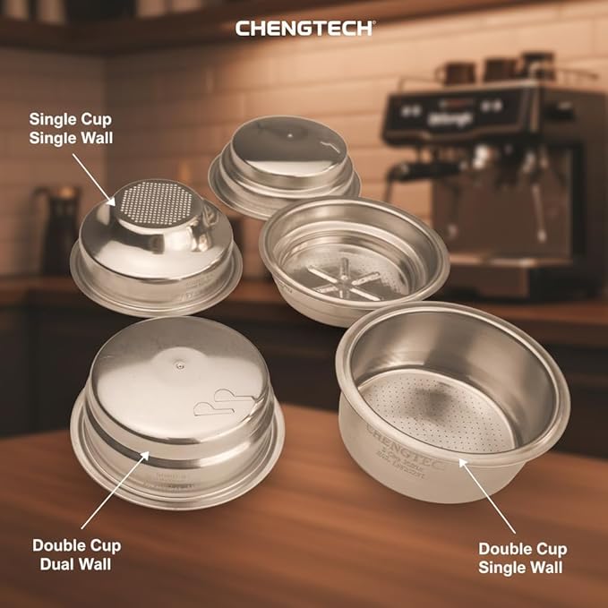 Stainless Steel Coffee Filter, 51mm Single Cup (Single Wall/Non-pressurized) Compatible with DLG EC885/9155/9255/9355/9555/9665/9865, SMEG & EUPA Coffee Machine