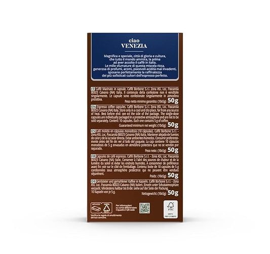 Caffè Borbone Ciao Venezia Aluminum Capsules Compatible with Nespresso Original Machines, Medium Roast, 50 Count
