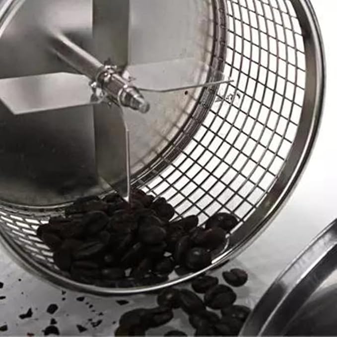 Coffee Roaster Machine for Home Use, Coffee Bean Roaster, Peanut Bean Roasting Machine with Stainless Steel Rollers with Handle, Small Roller Roaster for Coffee Lovers, DIY Enthusiasts