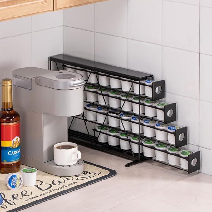 Flagship K Cup Holder for Keurig Pods Coffee Pod Storage 4 Tier K Cup Drawer Organizer for Counter (32 Pods Capacity)