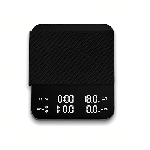 Coffee Scale with Timer, Rechargeable Digital Scale, Ratios & Flow Rate Display, Barista-Grade for Pour-Over, Espresso, French Press – 2kg/0.1g, Black