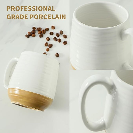 HASENSE Coffee Mug with Handle 20 oz,Large Ceramic Tea Cup for Men and Women, Mugs for Coffee, Tea, Hot Cocoa, Soup,Latte, Big Christmas Mug, Microwave Dishwasher Safe, White