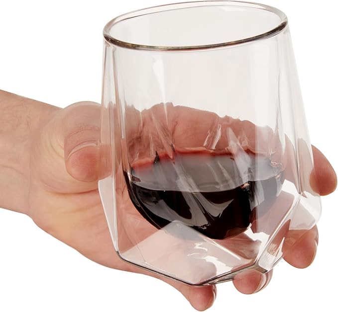 Viski Alchemi Aerating Wine Glass, Double Walled Tasting Tumbler for Red Wine, Enhances Aroma & Flavor, Elegant Modern Glassware, Home Bar Essentials, 8 oz, Set of 1