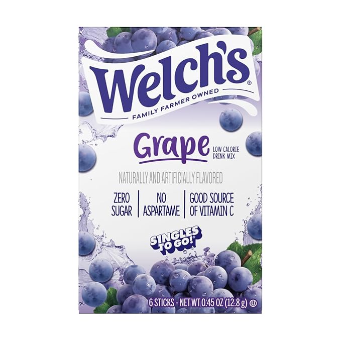 Welch's 5 Pack Variety - One of Each Flavor - Orange Pineapple, Cherry Pomegranate, Grape, Strawberry Peach, and Passion Fruit - Singles To Go