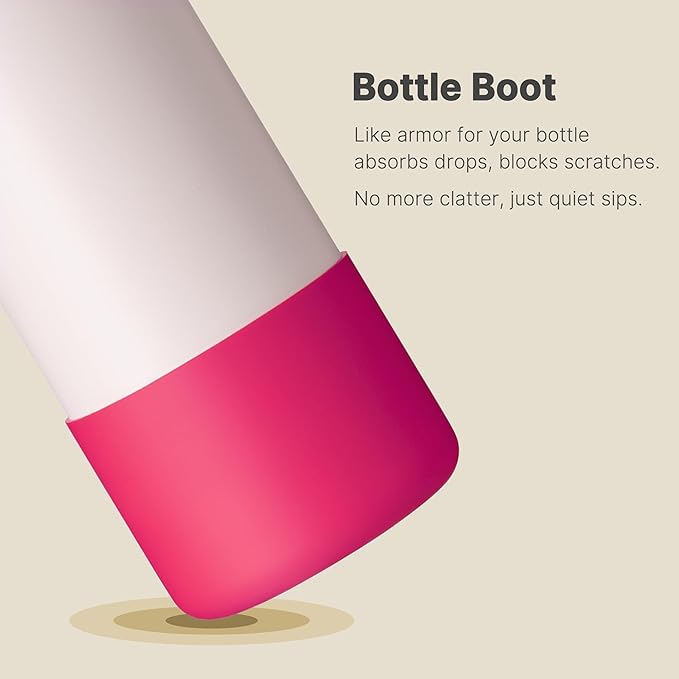 Boot for Owala 32 oz Twist/FreeSip/Flip Stainless Steel Water Bottle, Silicone Rubber Bottom Protector for Owala 32 oz Water Bottle (Rose Red)