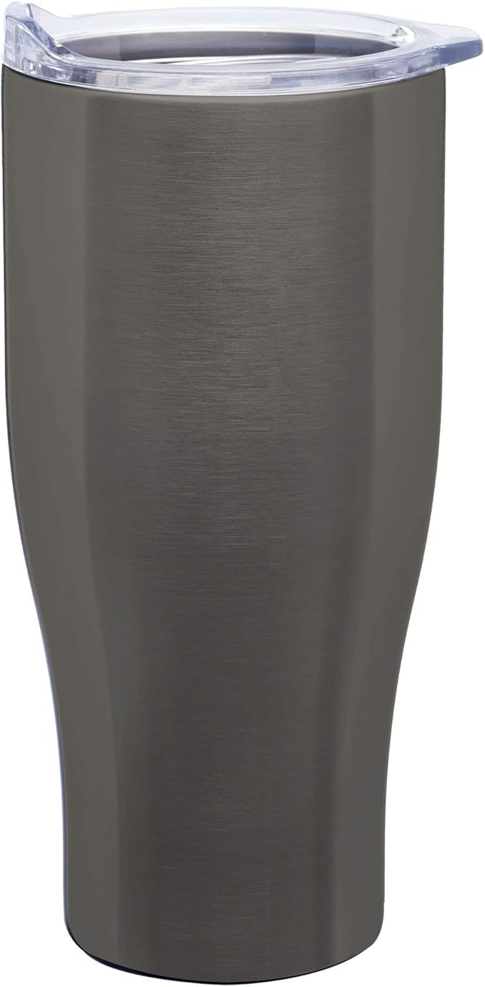 DISCOUNT PROMOS Stainless Steel Grip Travel Mugs 27 oz. Set of 10, Bulk Pack - Perfect for Coffee, Soda, Other Hot & Cold Beverages - Smoke