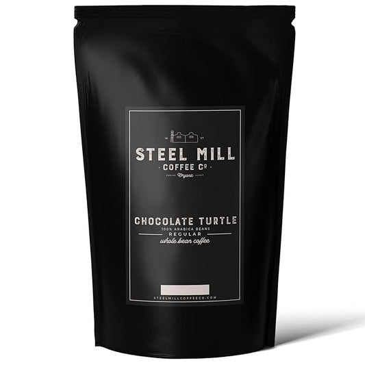 Steel Mill Coffee Co. Chocolate Turtle Flavored Coffee | 2 LB/Ground/Regular | ORIGIN: Grown in Colombia