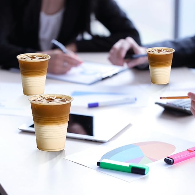 Turbo Bee 2000 Pack 12oz Plastic Cups,Clear Drinking Cups，Disposable Party Cups Bulk,Hot and Cold Drink Container for Water, Juice, Soda,Coffee