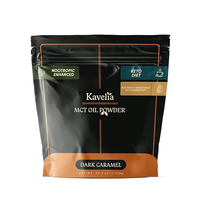 MCT Oil Powder Coffee Creamer - Stevia Free (Regular, Caramel)