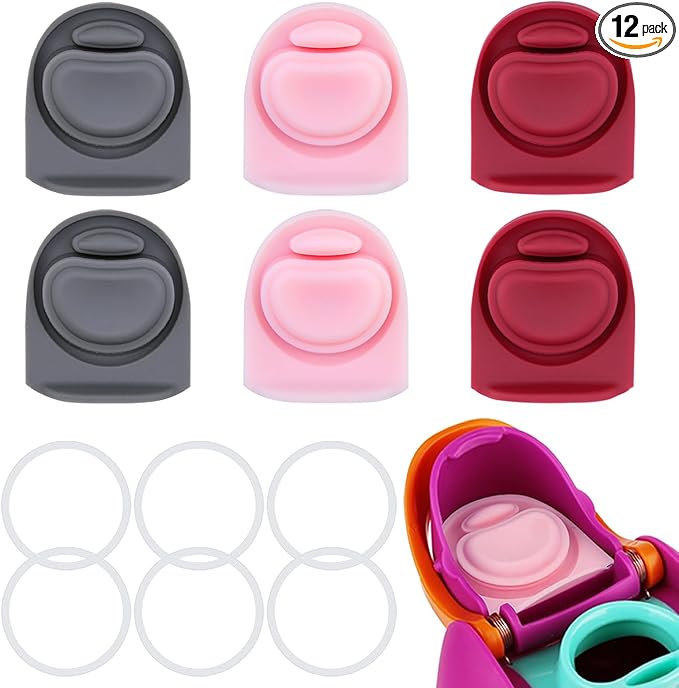 6 Sets Replacement Seal Gasket Stoppers for Owala Freesip 16oz 32oz Cap Mouth,Silicone O Sealing Ring Parts Water Bottle Top Lid Accessories for Owala Freesip 16/19/24/32/40oz（3 colors 4