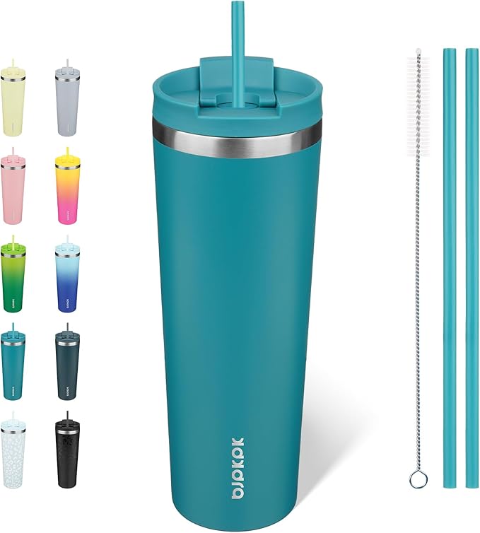 BJPKPK 30oz Tumbler With lid And Straw Stainless Steel Travel Coffee Mug Insulated Tumblers Cups,Laguna