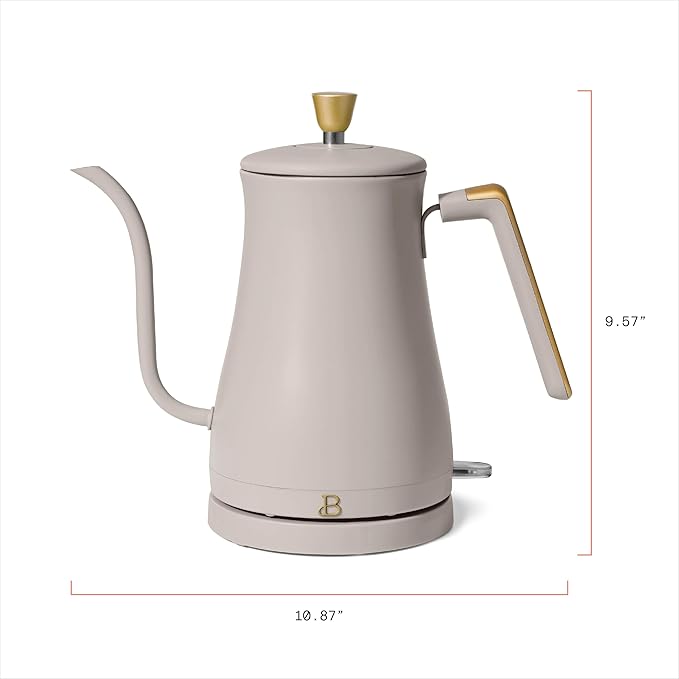 1-Liter Electric Gooseneck Kettle, 1200W Fast Heating Pour Over Coffee and Tea Kettle with Precise Spout (Porcini Taupe)
