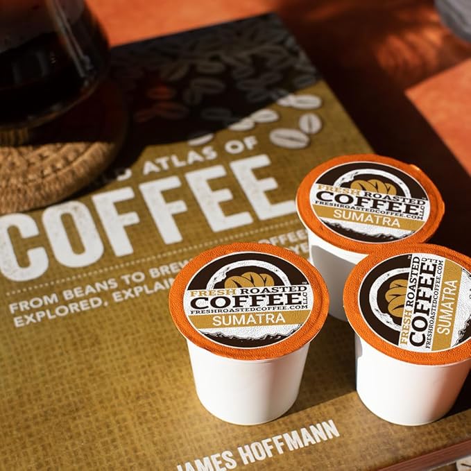 Fresh Roasted Coffee, Sumatra Mandheling |100% Single Origin | Medium Roast, 72 Pods for K Cup Brewers