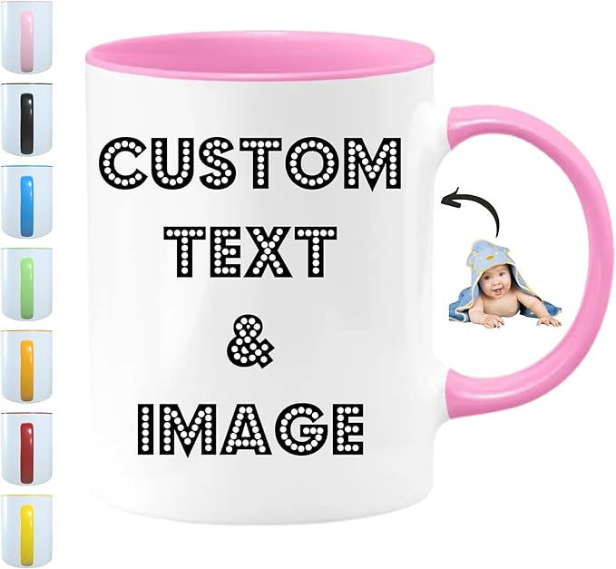 Custom Mug With Pictures - Personalized Coffee Mug With Photo, Text, Logo | Customized Gifts for Men & Women | Taza Personalizada 11oz Tea Cup Printed on Both Sides | Birthdays, Holidays, Mother’s Day