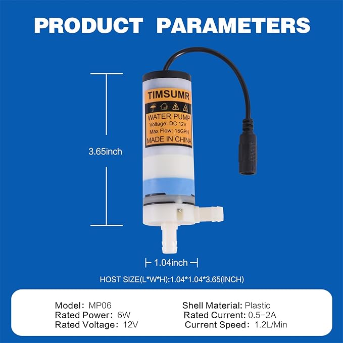 Food Grade Small Electric Water Transfer Pump 100-240V for Ice Maker,Coffee Machine and Water Dispenser,Auto Siphon Mini Self Priming Pumps for Bottling Wine,Beer and Kombucha,1.2L/Min,Low Noise