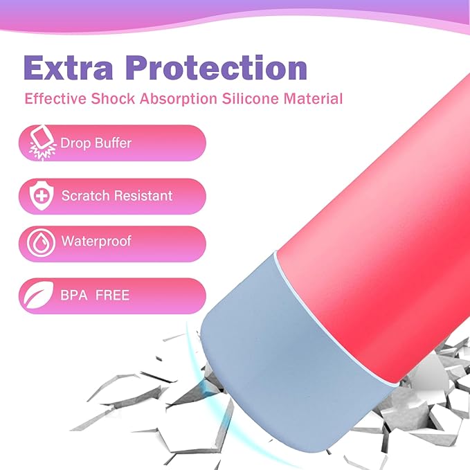 2Pcs Silicone Boot Sleeve for Owala Water Bottle FreeSip Twist and Flip Protective Silicone Bottom Base Bumper for Owala Flask Water Bottle BPA Free, Anti-Slip