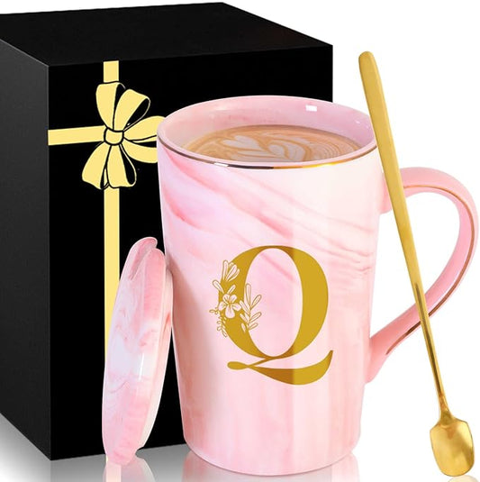 Personalized Ceramic Coffee Mug with Lid Tea Cup New Mom Dad Gifts after Birth First Time Mama Parents Announcement Nurse Newborn Pregnancy Wife Maternity Expecting Gender Neutral Cool Funny Present,Q