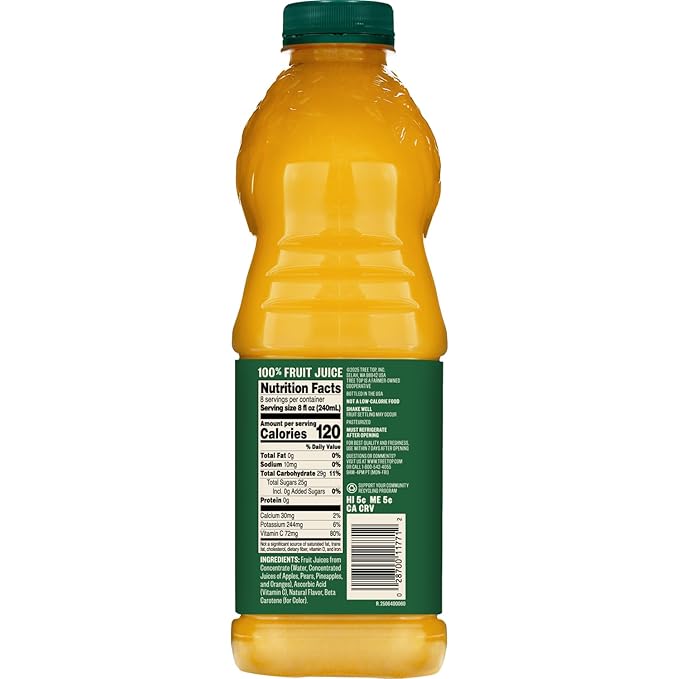 Tree Top Pineapple Orange Juice, 64 Fl Oz (Pack of 1)