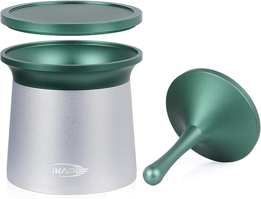 IKAPE 58mm Espresso Powder Receiver Cup, Coffee Powder Receiver Container, Suitable for 58mm Portafilters (Silver)