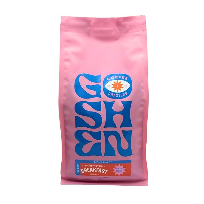 Goshen Coffee Roasters Ground Bright Eyed Breakfast Blend | Light Roast, Brewed or Espresso | Award-Winning - Natural and Washed | Vibrant, Almond, Brown Sugar Flavors | 5 lb Bag