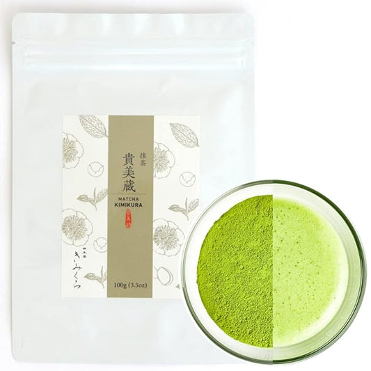 Premium Ceremonial Matcha Green Tea Powder from Japan | Matcha KIMIKURA | Japanese Tea KIMIKURA (100g pack)