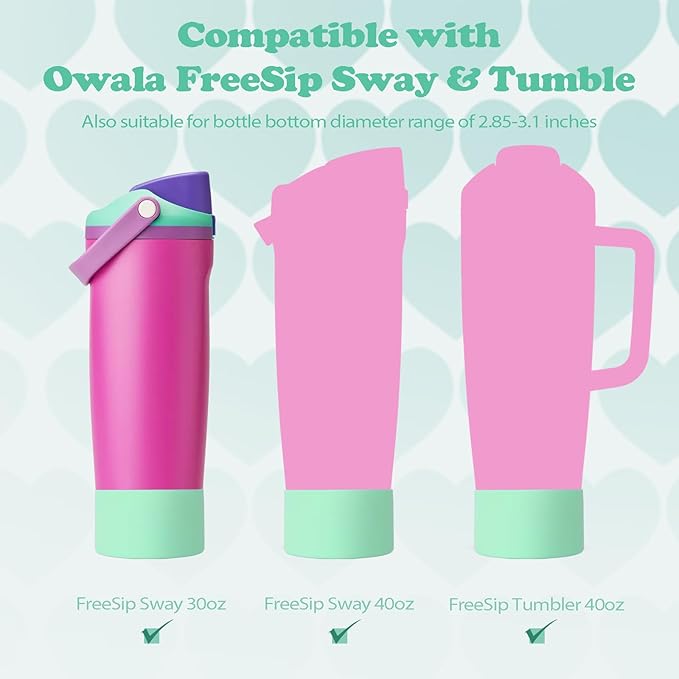 2PCS Silicone Boots for Owala 30oz & 40oz FreeSip Sway Bottles & Tumblers – Non-Slip, Scratch-Resistant, Stability Enhancer for Owala Accessories (Shocking Grape)