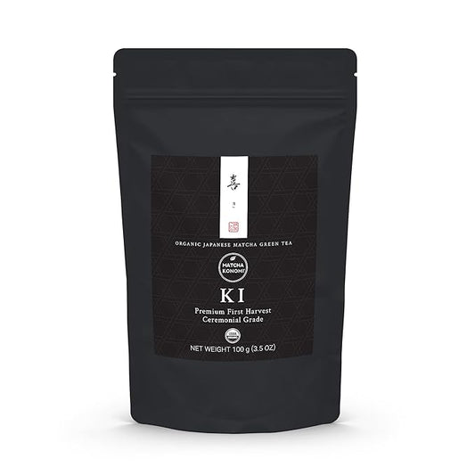Ki Matcha 100g (3.5 oz) - Organic Premium Ceremonial Japanese Matcha Green Tea Powder - Zero Sugar - First Harvest - USDA Certified