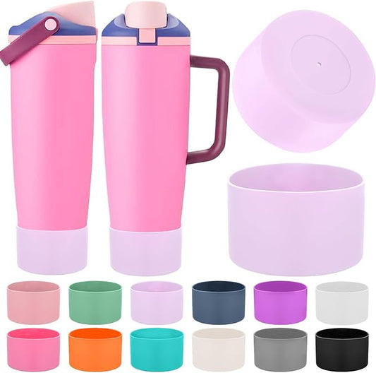 Mity rain 2PCS Protective Silicone Boots for Owala 30oz & 40oz FreeSip Sway Bottles & Tumblers - Accessories for owala, Enhances Stability & Prevents Scratches (Lilac)