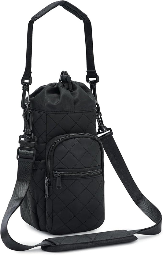 sportsnew Water Bottle Holder with Strap 32oz 40oz Insulated Water Bottle Carrier Sling Bag with Phone Pocket Crossbody