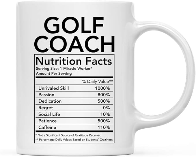 Andaz Press Funny 11oz. Ceramic Coffee Tea Mug Thank You Gift, Golf Coach Nutritional Facts, 1-Pack