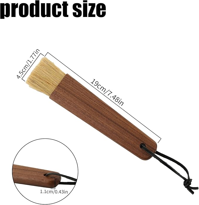 Coffee Cleaning Brush, Grinder Espresso Machine Cleaner Tool with Walnut Wood Handle Dense Bristles Barista Dusting Accessories for Camping Home Kitchen Gadget