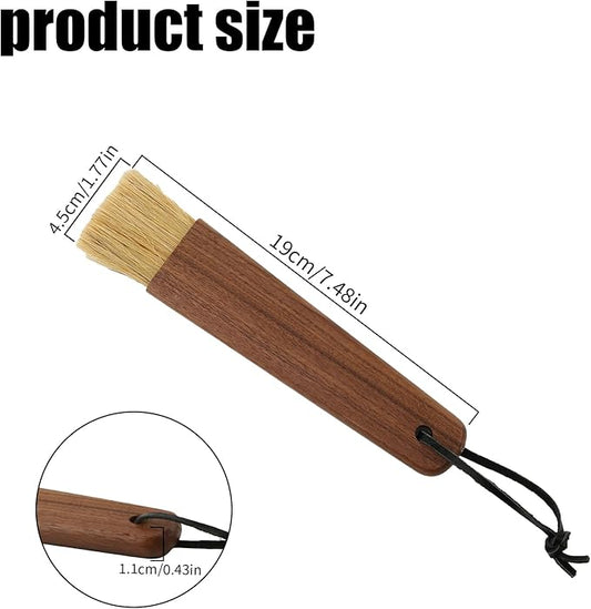 Coffee Cleaning Brush, Grinder Espresso Machine Cleaner Tool with Walnut Wood Handle Dense Bristles Barista Dusting Accessories for Camping Home Kitchen Gadget