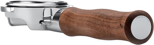 Normcore 58mm Slim Bottomless Portafilter with Elongated Neck, Fits E61 Group Head, Decent, Profitec Go, Flair 58, Ascaso, Lelit, ECM, Rocket, 18g High Extraction Basket, Walnut Handle