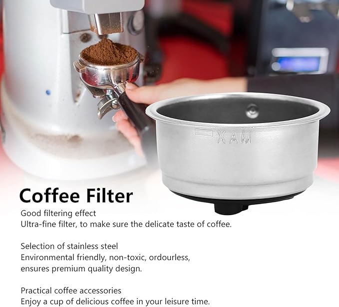 Watris Veiyi Coffee Filter Basket, 51mm 2 Cups Espresso Filter Basket, Portafilter Basket, Stainless Steel Reusable Detachable Strainer, Coffee Machine Accessories for Home Office