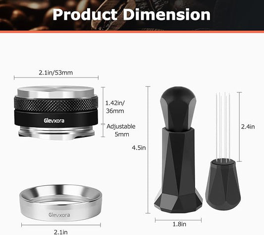 54mm Espresso Accessories Kit for Breville Portafilter, Coffee Distributor and Espresso Tamper, Wdt Espresso Distribution Tool & Dosing Funnel Set for Espresso Coffee Machines (54mm)