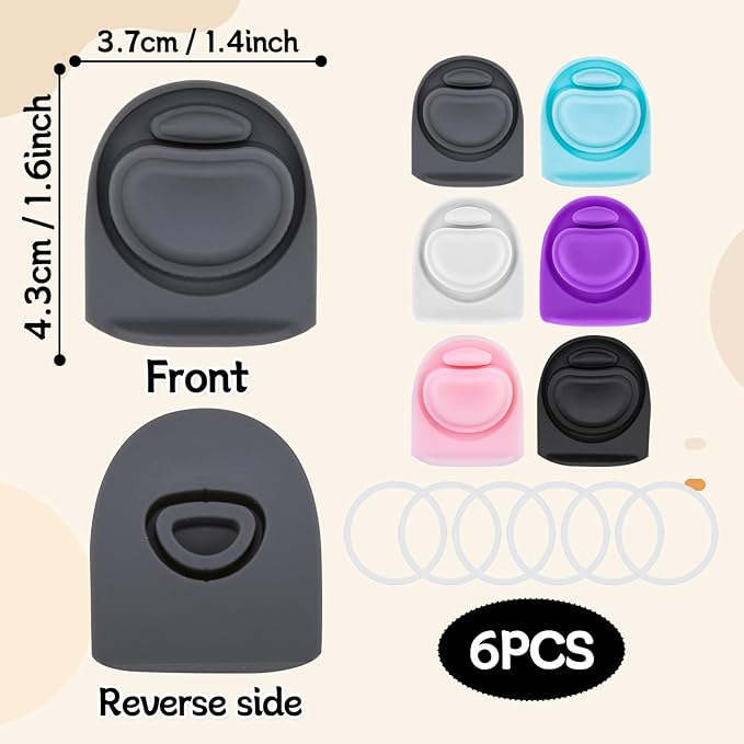 6 Sets Replacement Stopper and O Ring Gasket Compatible with Owala FreeSip 24oz 32oz,Water Bottle Lid Insert Cap Rubber Seal Parts for Owala 16/19/24/32/40oz Mouthpiece Accessories F5