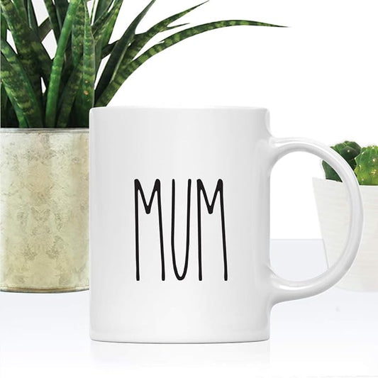Andaz Press Simple Rustic Farmhouse Kitchen Decor 11oz. Ceramic Coffee Tea Mug Gift, Mum, 1-Pack, Birthday Christmas Gift Ideas for Family, Friends