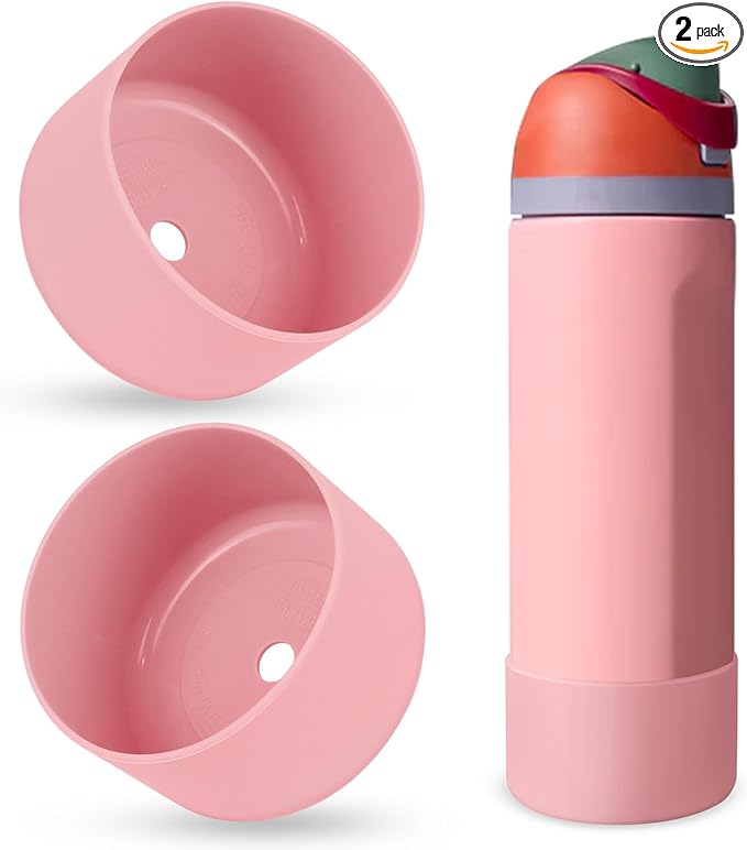 2PCS Silicone Water Bottle Boot, Compatible with Owala 24oz 32oz 40oz, Protective Anti-Scratch & Anti-Dent No Noise Sleeve Cover for FreeSip/Twist/Flip Water Bottles (Sugar High, 24oz)