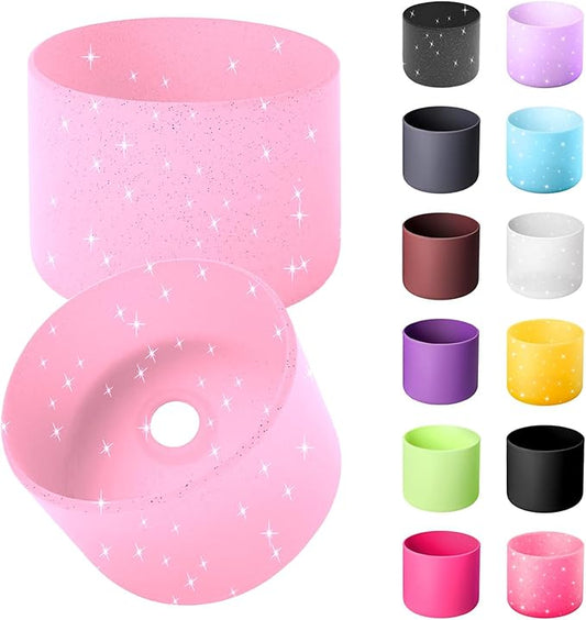 Silicone Boot for Owala 32oz Water Bottle – Anti-Slip Protective Cover, Bottle Boot, Base Cover Compatible with FreeSip, Sleeve for Stainless Steel Tumblers (Glitter Pink, 32OZ)