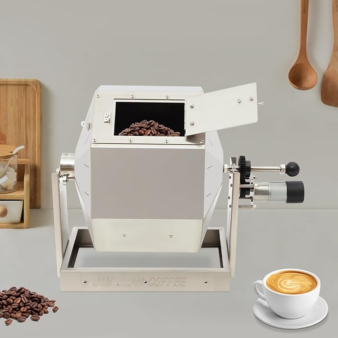 Large Automatic Coffee Bean Roaster Machine 3.83 Gallon Stainless Steel Drum with Speed Controller for Gas Stove - Roast Peanuts, Nuts, Soybeans - Home & Commercial Use, Advanced Coffee Roaster