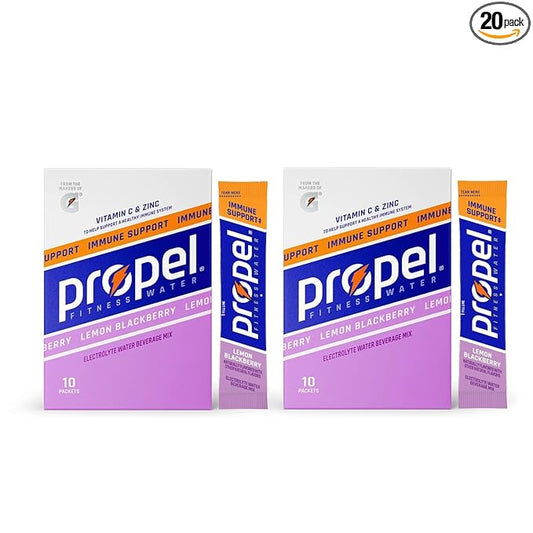 Propel Powder Packets, Lemon Blackberry With Electrolytes, Vitamins 20 Count (Pack of 2) - in GARIZZE Box