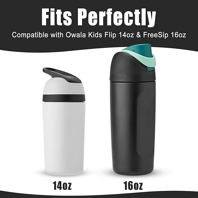 Mokoart Silicone Boot Compatible with Owala Kids Water Bottle 16/14 oz, Anti-Slip Rubber Bottom Protective Sleeve for Owala Kids FreeSip 16oz, Accessories for Owala Kids Flip 14oz