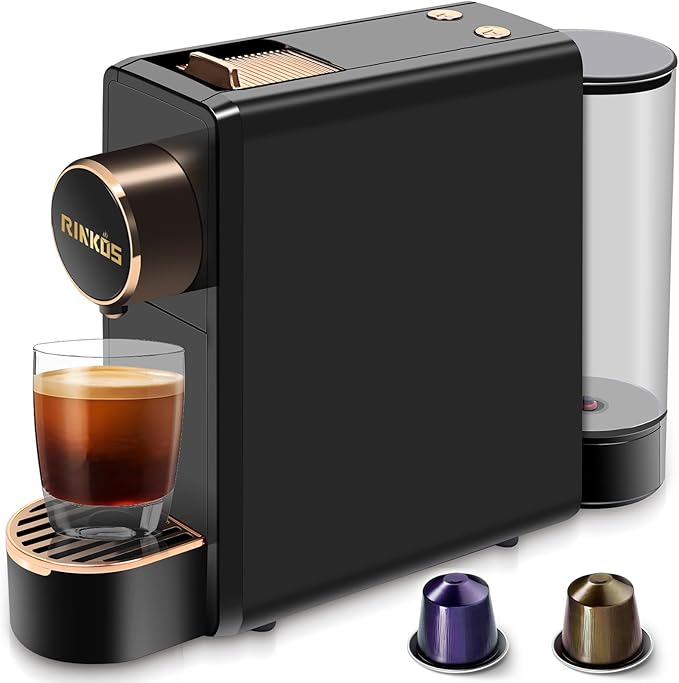 Espresso Machine Compatible with Nespresso Original Pods, 20 Bar High Pressure Mini Espresso Machine with 18oz Removable Tank, Programmable Single Serve Coffee Machine for Espresso Pods, Black