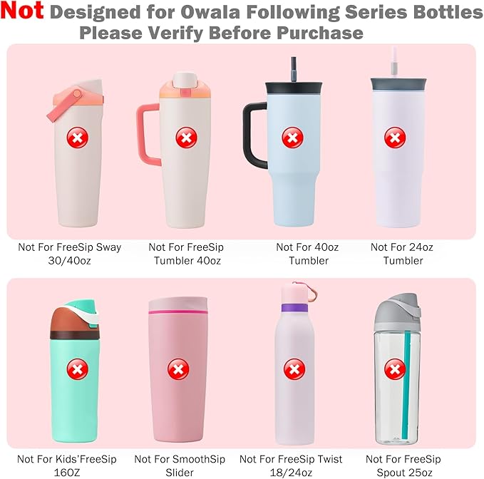 2Pcs Silicone Boot Sleeve for Owala Water Bottle FreeSip Twist and Flip Protective Silicone Bottom Base Bumper for Owala Flask Water Bottle BPA Free, Anti-Slip