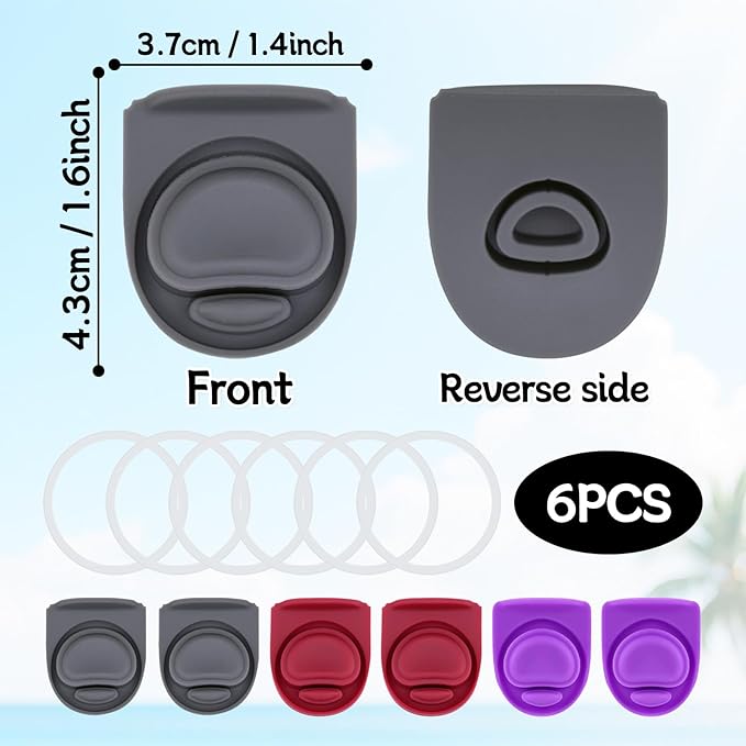Replacement Stopper and Gasket O Seal Ring Compatible with Owala FreeSip 16oz,6 Sets Bottle Top Rings Lid for Owala 16/19/24/32/40oz Mouth Cap Silicone Insert Parts Accessories(HPWR01)
